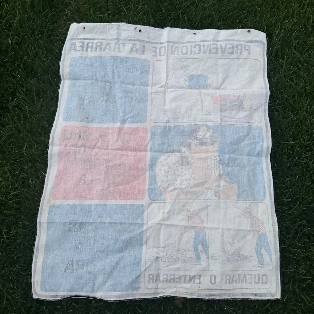 B- Vintage Spanish Public Health Poster Textile Banner Prevencion de la Diarrea